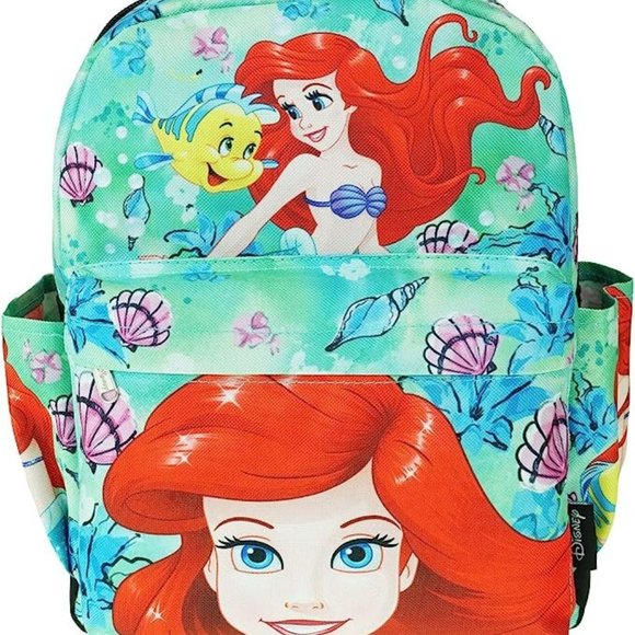 Disney Princess Ariel The Little Mermaid Nylon Adjustable Straps Mini Backpack - Picture 1 of 2